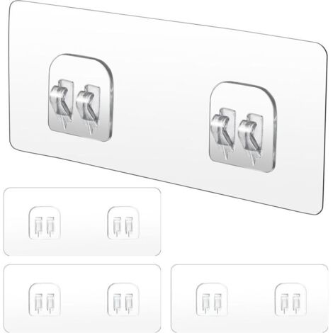 Lot De 4 Adhésifs De Rechange pour Support De Douche Crochets Adhésifs Puissants pour Support De Douche D'angle Étagère De Salle Bain Panier Porte Savon Crochets De Suspension Accessoires De Cuisine (1/4)