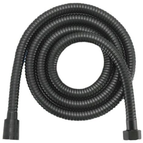 Flexible de douche,Flexible de Douche 1.5M Noir Mat, Tuyau de Douche Universel en Acier Inoxydable Cable de Douche, Anti-Explosion et Anti-Torsion (1/4)