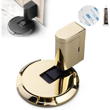 Butée de sol mécanique, butée de porte magnétique, butée de porte mécanique à pousser en bas (jaune)