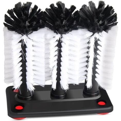 Lot de 3 brosses de nettoyage pour verre, tasses en verre, outil de lavage avec ventouse pour évier de cuisine, maison, restaurant, 18,5 x 9,5 x 19 cm (1/4)