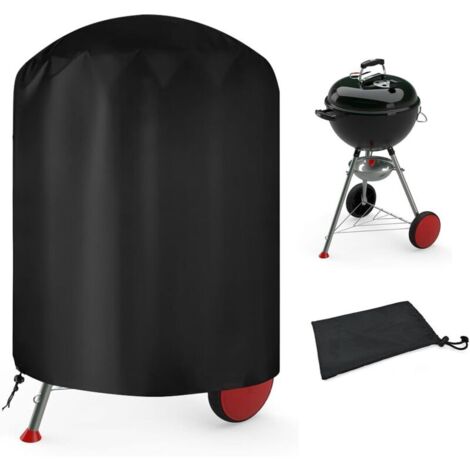 Housse Barbecue Exterieur Rond, Bâche de Protection BBQ Couverture Anti-UV/Anti-l'eau,210D Oxford, Ø61 x 72 cm, Housse Convient la Plupart des Grills (1/4)