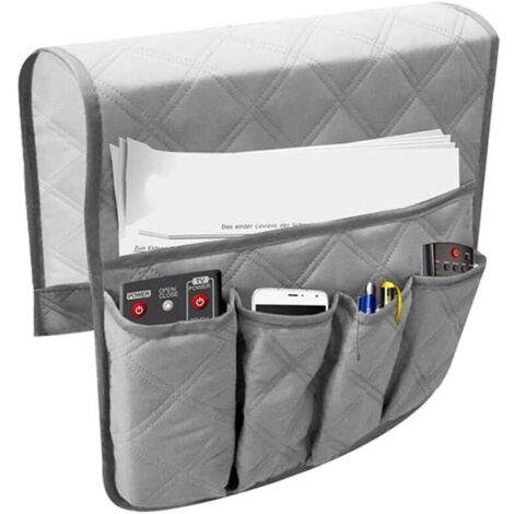 Accoudoir Canapé Organisateur Titulaire de Canape Sofa Fauteuil Caddy Chaise Lit Stable Sac de Rangement Stockage Suspendu Accoudoir à Poches pour Télécommande TV Téléphone IPad Livre Magazines