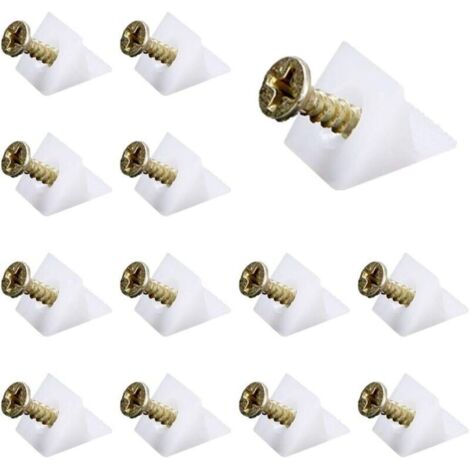 YMDZ 100 Pcs Fixation Tiroir Connecteur Arrière Stabilisateurs Fixation Etagere Armoire Fond de Tiroir Réparer Les Cales pour Meubles, Bibliothèques, Tiroirs, Armoires (Avec Vis)
