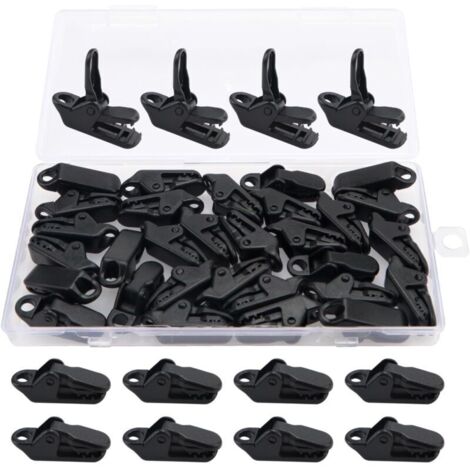 30 Pièces Clips de Bâche, Auvent Clips, Tente en Plastique Tente Snaps, Tente Clip, pour Camping Canopy Noir Clips de Bâche Auvents pour Activités de Plein Air