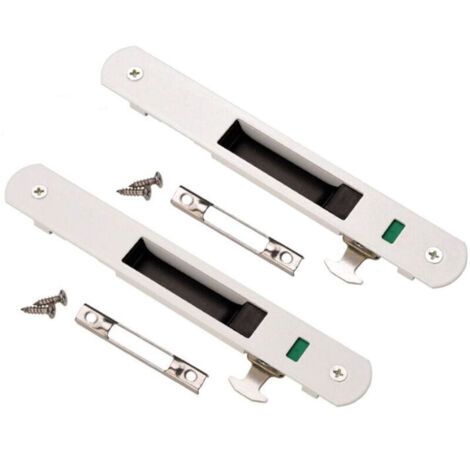 Serrure Porte Coulissante Moderne pour Fenêtre et Verre, Sécurité Maison Blanc (1/4)