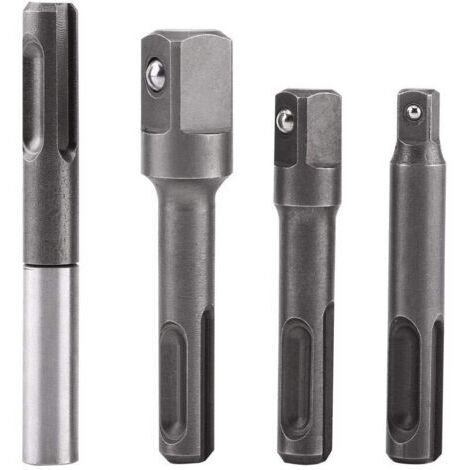 Jeu de porte-embouts SDS (1/4", 3/8", 1/2"), rallonge magnétique pour tournevis SDS-Plus (1/4)