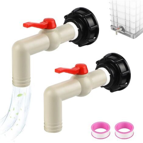 Kit adaptateur de robinet pour réservoir de stockage 1000 L, filetage grossier S60x6, adaptateur pour réservoir de stockage IBC 1 pouce, raccord pour réservoir de stockage IBC, robinet de récupération (1/4)