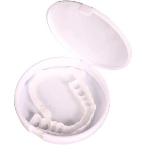 Ventouses cosmétiques en silicone Snap-On Instant Perfect Smile Comfort Fit Flex Teeth pour dents supérieures et inférieures (blanches) (1/4)