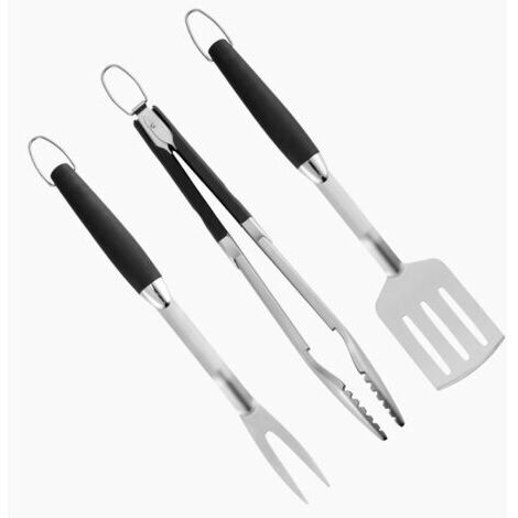 Ensemble d'accessoires de barbecue en deux pièces, comprenant une pince, une spatule et une fourchette ensemble d'ustensiles de barbecue outils de barbecue. (1/4)