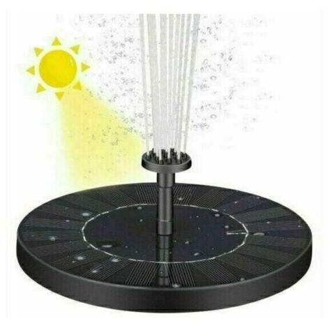 Fontaine solaire, pompe solaire pour bassin, pompe de jardin avec batterie, panneau solaire monocristallin en silicium de 1,4 W (1/2)
