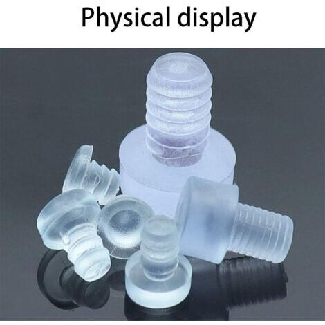 Bande anti-collision pour plateau de table en verre, avec tige, adaptée aux tables, meubles, armoires, diamètre du trou de bord 5 mm/6 mm/8 mm (150 pièces) H304 (1/4)