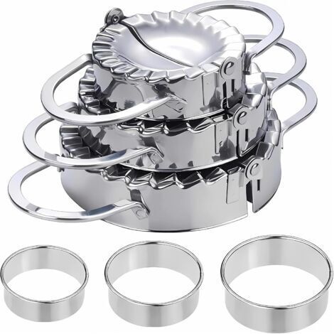 Machine à wonton en acier inoxydable et moules à wonton, ensemble de 6 outils de fabrication de wonton en acier inoxydable, ustensiles de cuisine, outils de pâtisserie (ensemble de 3 pièces) (1/4)