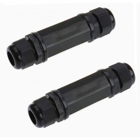 Lot de 2 connecteurs blindés RJ45 étanches Cat5/5e/6 8P8C IP67 Ethernet LAN mâle double tête extérieur LAN coupleur adaptateur femelle vers femelle