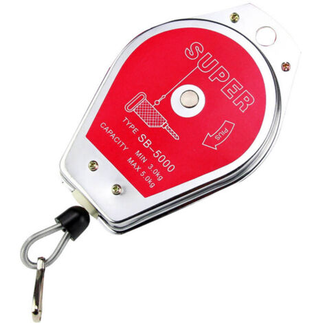 Rétractable Ressort Balancier Outil Support Suspendu Équipement 6.6-11lbs (3-5kg) Rouge pour Assemblage-ligne avec Raccord Accessoire