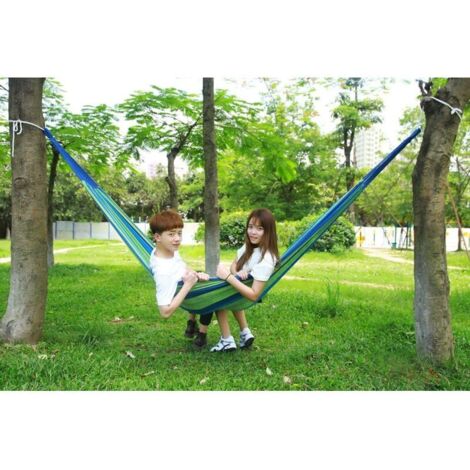 Extérieur Doux en Coton Tissu hamac brésilien Double Largeur 2 Personne Voyage Camping hamac