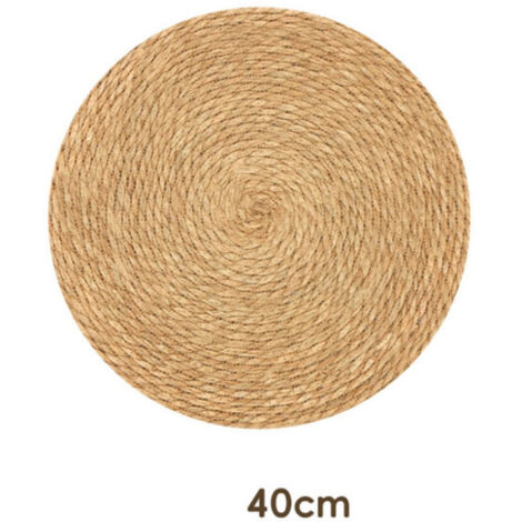 Tapis pour l'intérieur et l'extérieur Robuste au Look Naturel de Jute, résistant aux intempéries, Convient pour la terrasse et Le Jardin, 40 cm Rond