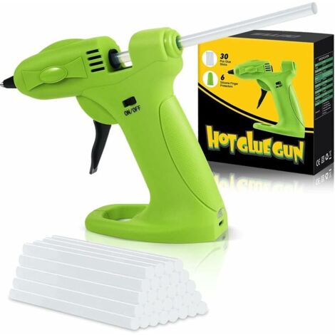 GABRIELLE 30W Pistolet à Colle Chaude Sans Fil - Mini Pistolet à Colle Rechargeable par USB Batterie 2600mAh avec 30 Bâtons de Colle de 7mm et 6 étuis en Silicone Pour Bricolage Scolaire Réparation Ra (1/5)