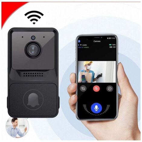 Sonnette vidéo sans fil 1080p avec 2 batteries rechargeables – Compatible Alexa et Google Assistant – Audio bidirectionnel – Autonomie jusqu'à 180 jours (1/5)