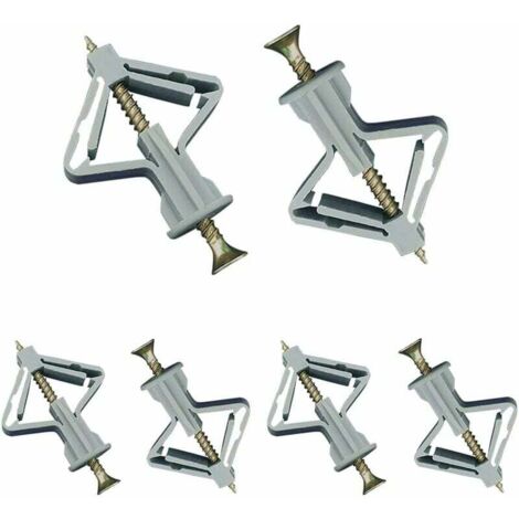 60 Pièces Chevilles pour Plaque de Plâtre,GU.B/bon Chevilles avec Vis pour Plaques de Plâtre, Fixations Murales en Plâtre, Fixations Murales Creuses, pour Installation Murale en Plaque de Pl (1/5)