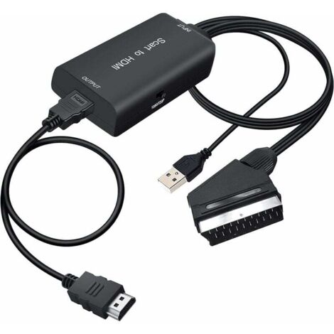 GABRIELLE Adaptateur Peritel HDMI, Convertisseur Péritel vers HDMI Adaptateur Compatible 720P/1080@60HZ pour HDTV DVD Blu-Ray Boîtier Décodeur Lecteur HD etc (1/5)