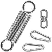 Spring Hanging Chair, Swing Steel Spring with 2 Carabiners and 360° Swivel Hook, Heavy Duty Hanging Spring Kit up to 250KG for Hammock Hanging Chair