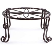 Plant Stand, Metal Potted Plant Stand 30×15CM, Wrought Iron Flower Pot Holder for Decoration (Brown)