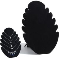 Velvet Necklace Display Stand, Velvet Jewelry Display Stand Black Necklace Display with 5 Notches Bracelet Display Stand, for Bracelets, Necklaces, Hanging Jewelry Storage