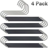 Multiple trouser hanger, stable and space-saving, made of metal, for 5 trousers, non-slip S-shaped.