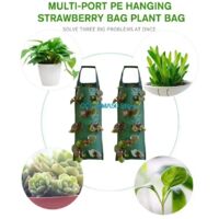 1pc Vertical Strawberry Plant Grow Bag Garden Wall Hanging 8 Planting Pots Potato Planter Bag