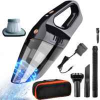Home Car Vacuum Cleaner Cordless Car Pocket Car Wet & Dry Dual-use High Power Rechargeable Portable Black European Regulation