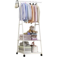 Metal coat rack for clothes 55x42x160cm White