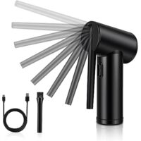 Compressed Air Canister, Powerful Electric Dust Remover, 6000mAh Rechargeable Battery, 15W Quick Charge, 40000 RPM, for Computers, Cars, Air Conditioners, Household Cleaning (Black)
