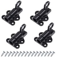 4pcs Door Latch Automatic Door Lock Exterior Door Lock Window Latches Spring Lock Bolts Black Aluminum Band Screws