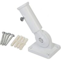 Flag Holder, Adjustable Wall Mount with Metal Screws, White