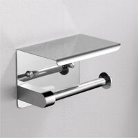 Toilet Paper Holder with Shelf Wall Mounted Toilet Paper Holder Mirror Stainless Steel Toilet Tissue Dispenser for Bathroom and Toilet
