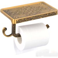 Wall Mounted Toilet Paper Holder Toilet Paper Holder with Phone Shelf Toilet Paper Holder Retro Vintage Toilet Paper Holder Toilet/Bathroom Accessories