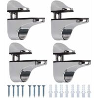 4 Pieces Glass Shelf Support, Adjustable Polished Zinc Alloy Bathroom Glass Shelf for Glass and Wood Floors Up to 3-20mm Thickness Max
