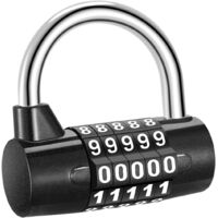 Combination combination lock, 5-digit combination padlock, waterproof anti-rust, security padlock for locker, toolbox, fencing, bicycle, etc.