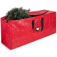 Artificial Christmas Tree Storage Bag, Garden Garbage Trash Bag Anti-UV Waterproof Large Zippered Bag with Carry Handles,Red1653876cm