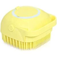 Cat Brush, Dog Brush, Cat Brush, 2-in-1 Soft Shower Brush, Body Wash with Body Soap Dispenser, for Long-Haired and Short-Haired Cats, Yellow