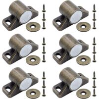 Pieces Closet Door Magnet - Magnetic Door Latches - with 6 Washers and 18 Screws - Magnetic Door Closer for Kitchen Cabinet Closet Wardrobe (Bronze)