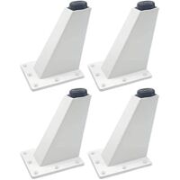 Set of 4 8cm White Aluminum Alloy Adjustable Replacement Furniture Legs