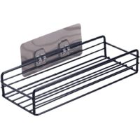 Bathroom Shelves Shower Storage Shelf Mounted Bathroom Wall Mounted Storage Shelf (Black)