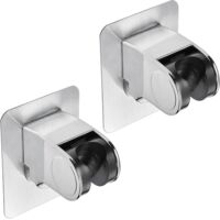 2Pcs Wall Mounted Shower Holder Self Adhesive Suction Cup Holder Shower Head Adjustable Shower Head Holders with Adjustable Angle Waterproof Heavy Duty for Bathroom Hotel