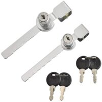 2pcs Premium Quality Reptile Vivarium Terrarium Showcase Sliding Glass Door Lock and Key,Clip rack lock security key lock