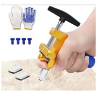 ZVD Coupe Carreaux Manuel 2 en 1, Kit de Coupe-Verre Professionnel, Outil à Main de Coupe-Carreaux d'Une Seule avec 2 têtes de Lames en Acier au Tungstène, 1 paire de Gants et 4 pieds de Contact