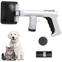 Dog Poop Scoop, Poop Grabber with Cat Poop Bag, Portable Poop Scoop Trash Can for Dogs and Cats Indoor Outdoor Dog Pooper Scooper (Black)