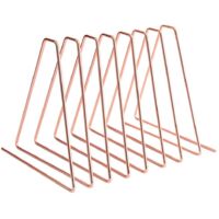 Rose Gold Magazine Rack, Triangle File Organizer, Book Shelf Magazine Holder, Metal Bookends, for Home Office Books Magazine and Newspapers