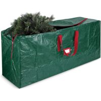 Artificial Christmas Tree Storage Bag, Garden Garbage Trash Bag Anti-UV Waterproof Large Zippered Bag with Carry Handles,Green1353468cm