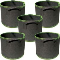 5 Grow Bags, Garden Plant Bags(3545cm)Gallon/43L Breathable Non-woven with Handles